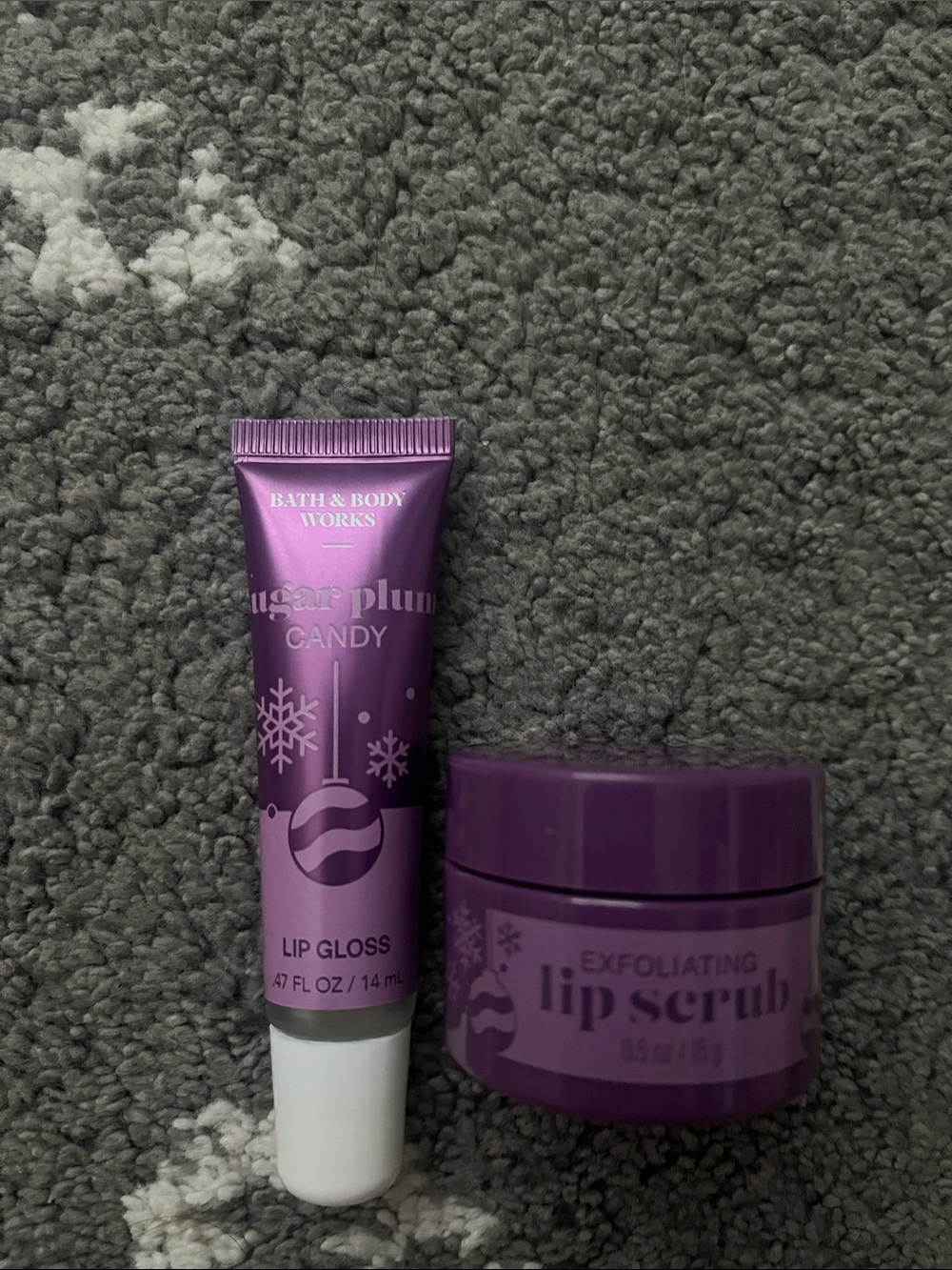 Bath & Body Works Sugar Plum Candy Lip Gloss & Exfoliating Lip Scrub - Purple